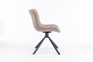 English Elm Mid-Century Modern Tufted Swivel Dining Chairs (Set Of 2) - Beige Faux Leather With Metal Legs T3903P405994