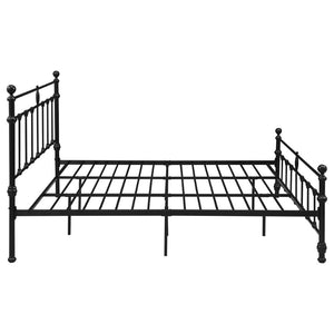 English Elm Durango Matte Black Metal King Bed with Scrollwork Headboard for Rustic Bedrooms B062P447945