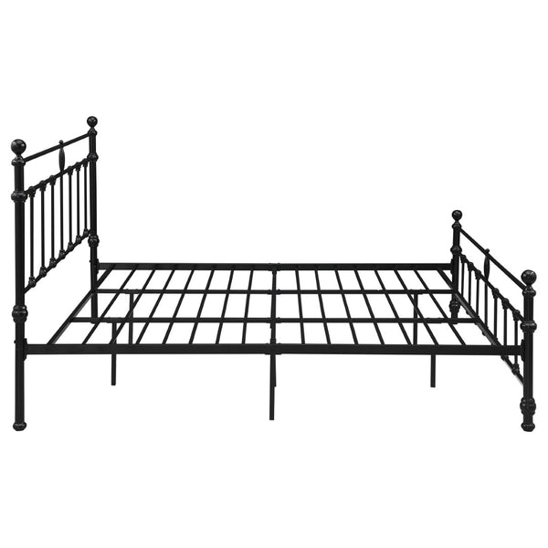 English Elm Durango Matte Black Metal King Bed with Scrollwork Headboard for Rustic Bedrooms B062P447945