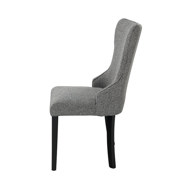 English Elm Marioly Gray Boucle Side Chair Set of 2 — Padded Upholstery, Ash Veneer Legs, Modern Comfort Design B2726P313156