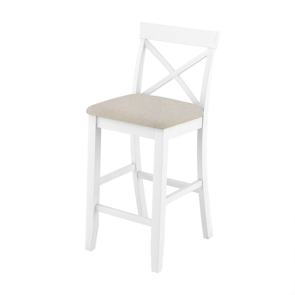 English Elm TOPMAX Farmhouse 48" Rectangular Wood Bar Height Dining Set with 2 Cushioned Chairs Space-Saving Appeal Cherry N717P195018K