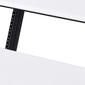 English Elm White Music Recording Studio Desk with Metal Base, Rolling Caster Wheels, Shelf & 61-Key Tray Durable and Stylish B062P209213