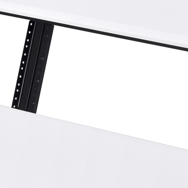 English Elm White Music Recording Studio Desk with Metal Base, Rolling Caster Wheels, Shelf & 61-Key Tray Durable and Stylish B062P209213