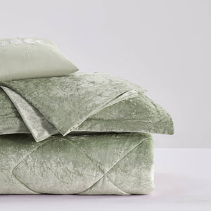 English Elm 4 Pcs Luxurious Green Velvet Duvet Cover Set With Decorative Pillow For Full/Queen Beds B035P319880