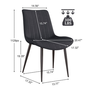 English Elm Black Pu Leather Dining Chair Set Of 4 - Stylish Wave Pattern, Compact Design For Kitchen & Meeting Rooms T3967P383848