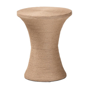 English Elm Japandi Woven Jute Hourglass Side Table Organic Texture for Modern Living Rooms B2750P467807