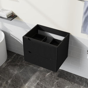English Elm Goodyo Wall Mounted Floating Vanity Cabinet Matte Black Soft Close Drawers Mdf Bath D163096360