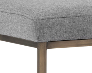 Sunpan LEIGHLAND Dining Chair - Elegant Diamond Stitching with Antique Brass Frame for Timeless Comfort Dark Grey 102249