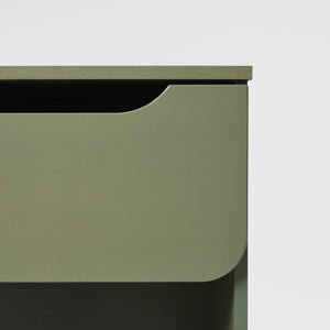 Domm Modern Scandinavian Nightstand with Open Cubby, Sleek Design & Quick 30-Minute Assembly