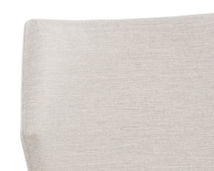 Sunpan James Stackable Dining Chair Set of 2 - Stylish Faux Leather with Unique Backrest Design, Modern Charm City Beige