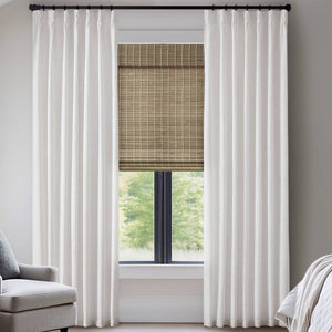 English Elm 2-piece Pinch Pleat Poly Linen Curtain Panels Tailored Formal Drape for Any Room White B035P482980