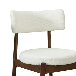 English Elm Christopher Knight Home® - Mid Century Modern Counter Stools Set Of 2 - Stylish Walnut Frame With Plush Beige Boucle Seats N771P205427T