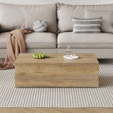 English Elm Elevate Your Living Space With This Modern Mdf Coffee Table That Showcases Smooth, Light Wood Color Texture Patterns. It Is Characterized By Stylish Design.39.3*23.6*12