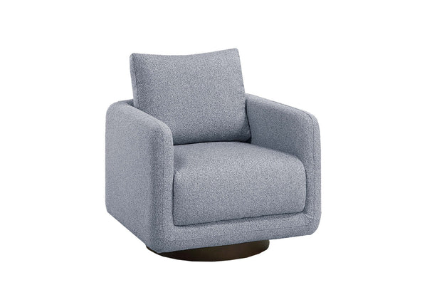 English Elm 360-degree Swivel Boucle Accent Chair with Sculptural Frame for Modern Living Rooms B089P416560