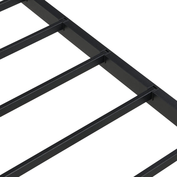 English Elm Queen Platform Bed Frame Heavy Duty Steel Slats Matte Black Modern Bedroom Base W2297P419870