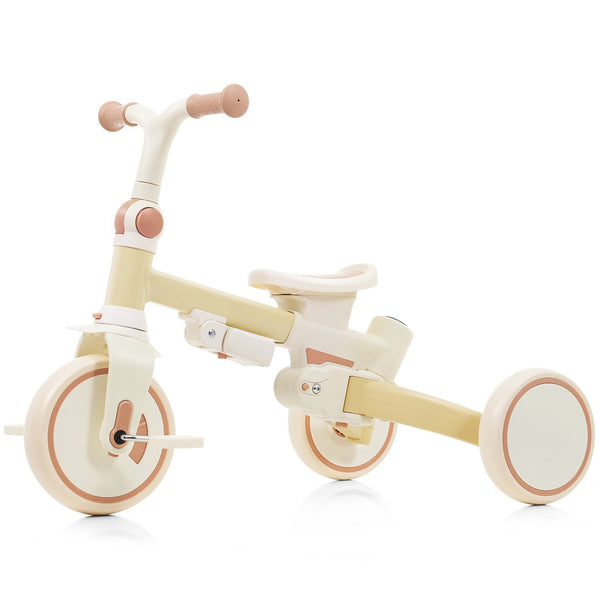 English Elm 7 in 1 Convertible Toddler Trike Aluminum Foldable Push Bike with Canopy for Ages 1 to 6 Yellow N726P248345Y