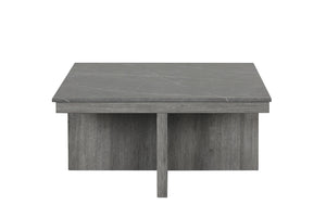English Elm 5pc Faux Marble Lift Top Coffee Table Set with Four Fabric Storage Ottomans in Grey B011P427263