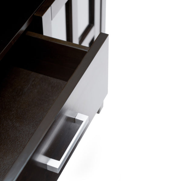 English Elm Kitchener Tall Tv Media Stand In Hickory Brown - Handcrafted Solid Wood, Glass Doors & Adjustable Storage B136P159553