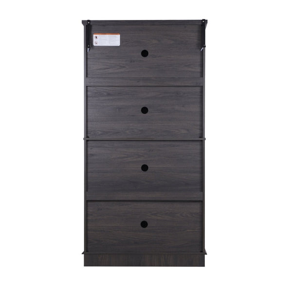 English Elm 67.4"h Mirrored Corner Cabinet Carved Butterfly Doors Adjustable Shelves Entryway Storage Dark Brown W2899P374347
