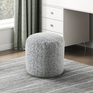English Elm Cylindrical Chenille Pouf Ottoman - Modern Non-Slip Footstool & Versatile Side Table, 1Pc B011P251648