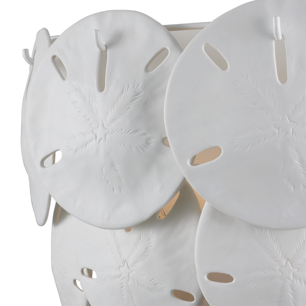 Tulum Coastal White Wall Sconce by Marjorie Skouras - Elegant Bone China Design for Ocean Views