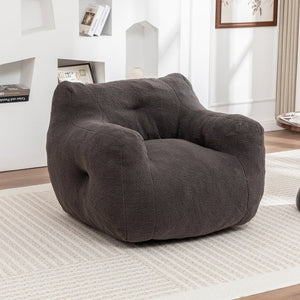English Elm Bean Bag Sofa Chair with Armrests High Density Foam Support for Adults Lounge Seating Dark Gray W2200P454021