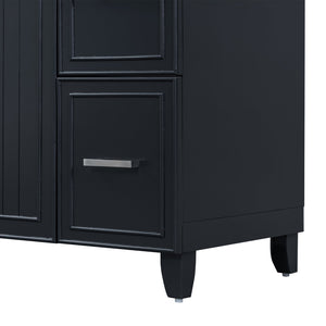 English Elm [Cabinet 36" Bathroom Vanity Black - Solid Wood & MDF, Soft-Close Door, 3 Drawers, Storage Appeal N729P171885B