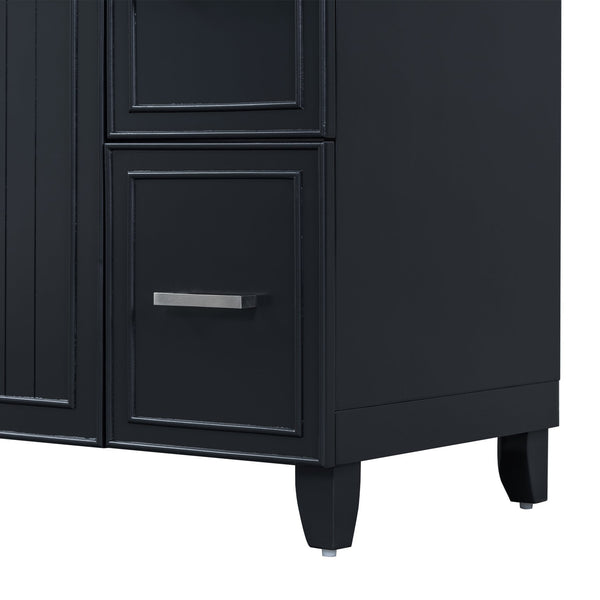 English Elm [Cabinet 36" Bathroom Vanity Black - Solid Wood & MDF, Soft-Close Door, 3 Drawers, Storage Appeal N729P171885B