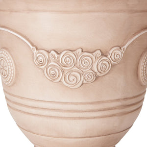 English Elm Mgo Handcrafted Urn Planter Classical Garden Accent Weathered Fiberglass Composite Outdoor Beige N772P411998B