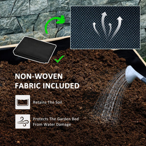 English Elm Outsunny Stylish 2-Tier Raised Garden Bed With Trellis - Elevated Wooden Planter For Vegetables & Herbs W2225P217247-GIGA