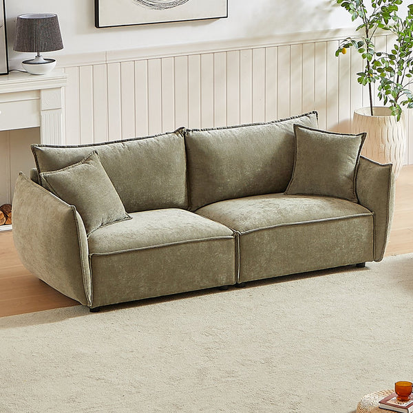 English Elm 3-Seater Modern Combo Sofa With Convertible Design, Soft Chenille Fabric & 4 Pillows For Comfort W1193S00111