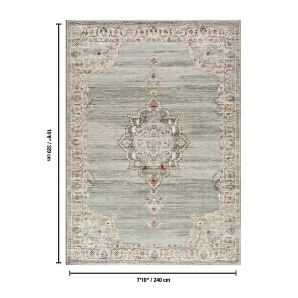 English Elm Majestic Medallion Traditional Area Rug Stain Resistant Polyester Living Room Accent B186P428873