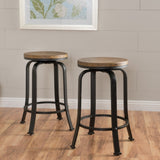 Christopher Knight Home® - Noble House - Skyla Natural Wood Rotating Counter Stool - Set of 2