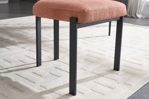 English Elm Modern Boucle Tufted Dining Chairs Set of 2 Mid-century Matte Leg Kitchen Seating Black,Orange W3244P296984