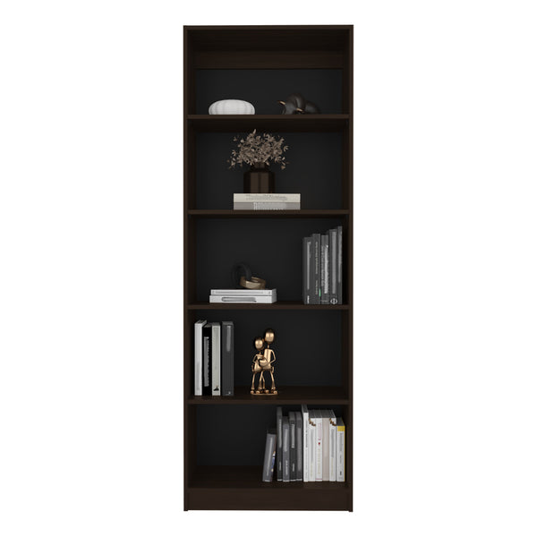 English Elm Bookcase 4-Shelves Benzoni - Stained Walnut Finish, Modern Design For Home & Office Storage Solutions B092P386505