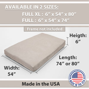 English Elm Memory Foam Infused Futon Mattress Full – Versatile, Washable Cover, Thick Cushion For Sofa & Sleep B181P351984