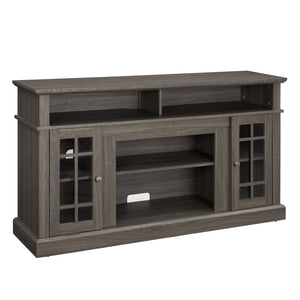 English Elm Classic TV Media Stand Dark Walnut 65" Modern Entertainment Console with Glass Doors, Cable Management and Adjustable Shelves (58.25"W x 15.75"D x 32"H) W2275P389756