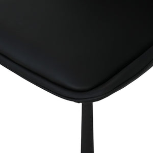 English Elm Modern Nordic Faux Leather Upholstered Dining Chairs Iron Legs Kitchen Set of 2 Black W1535P460712