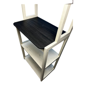 English Elm 23.62" Bakers Rack for Kitchen with 5-Tier Storage, Coffee Bar Station, Microwave Stand, Durable Design White+Black W1412P230430