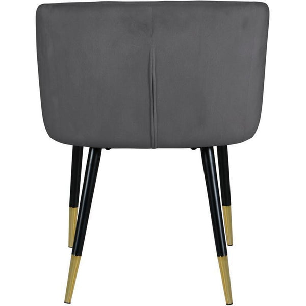 English Elm 1pc Velvet Barrel Back Accent Chair Gold Nailhead Trim Glamorous Curved Seat Gray B011P496764