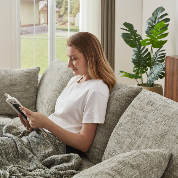 English Elm Chenille L-Shape Oversized Luxury Sectional Sofa - Comfy Sleeper Couch For Living Rooms & Apartments W2339S00038