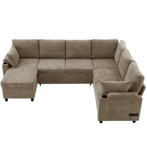 English Elm 101.2" Modular Chenille Sectional Sofa with Tufted Cushions and Deep Seating for Living Room N719S001910D