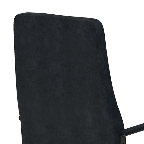 English Elm Foley Distressed Blue Swivel Office Chair - Tufted Faux Leather, Padded Arms, 360° Swivel, Adjustable Height B136P159013