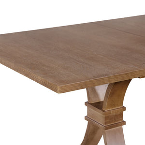 English Elm 63.00"-78.75" Extendable Farmhouse Dining Table Rubberwood X-frame Base Seats Eight Walnut N771P347924T_N771P347925T