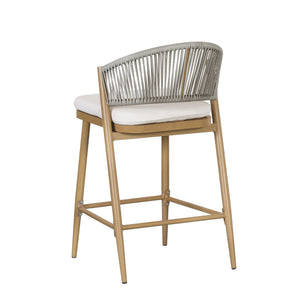 English Elm Christopher Knight Home® - Outdoor 26" Aluminum Frame Counter Stools Set Of 2 With Scallop Backrest & Cushions For Patios N772P245123W