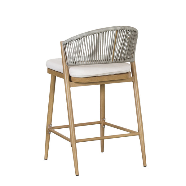 English Elm Christopher Knight Home® - Outdoor 26" Aluminum Frame Counter Stools Set Of 2 With Scallop Backrest & Cushions For Patios N772P245123W