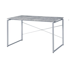 English Elm Metal Frame Writing Desk with Minimalist Design 47"W x 22"D x 28"H — Compact Laptop Table for Home Office Silver 26 L x 58 W x 3.5 H B2741P326184