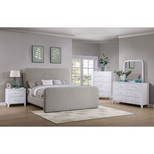 English Elm Kendra Grey Eastern King Upholstered Platform Bed - Modern Design, Soft Fabric, Perfect For Any Room B062S01061