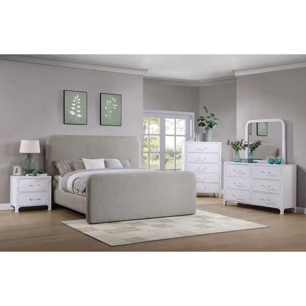 English Elm Kendra Grey Eastern King Upholstered Platform Bed - Modern Design, Soft Fabric, Perfect For Any Room B062S01061