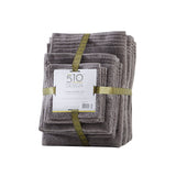 510 Design Big Bundle Casual 100% Cotton Quick Dry 12 Piece Bath Towel Set 5DS73-0201 Grey